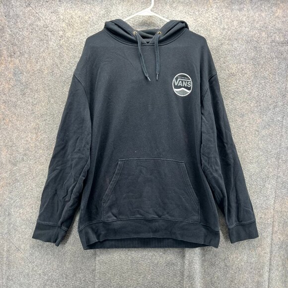 Vans Hoodie Mens XL Black Off The Wall Pullover Sweatshirt Fleece Extra Large - Picture 1 of 11
